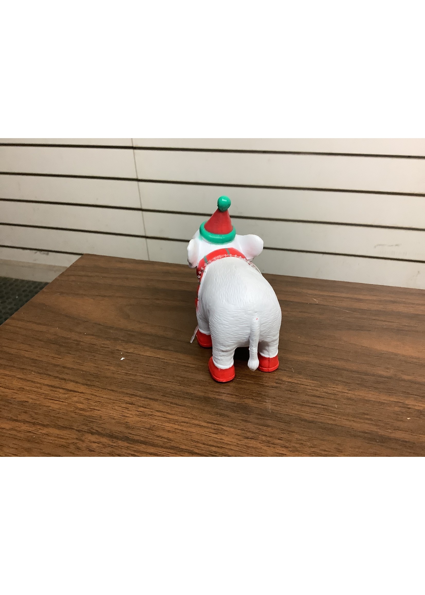 Christmas Elephant Toy Plastic Figurine 5.5”