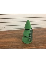 3.25” Green Felt Ceramic Christmas Tree