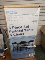 5pc Folding Table Set Black - Plastic Dev Group
