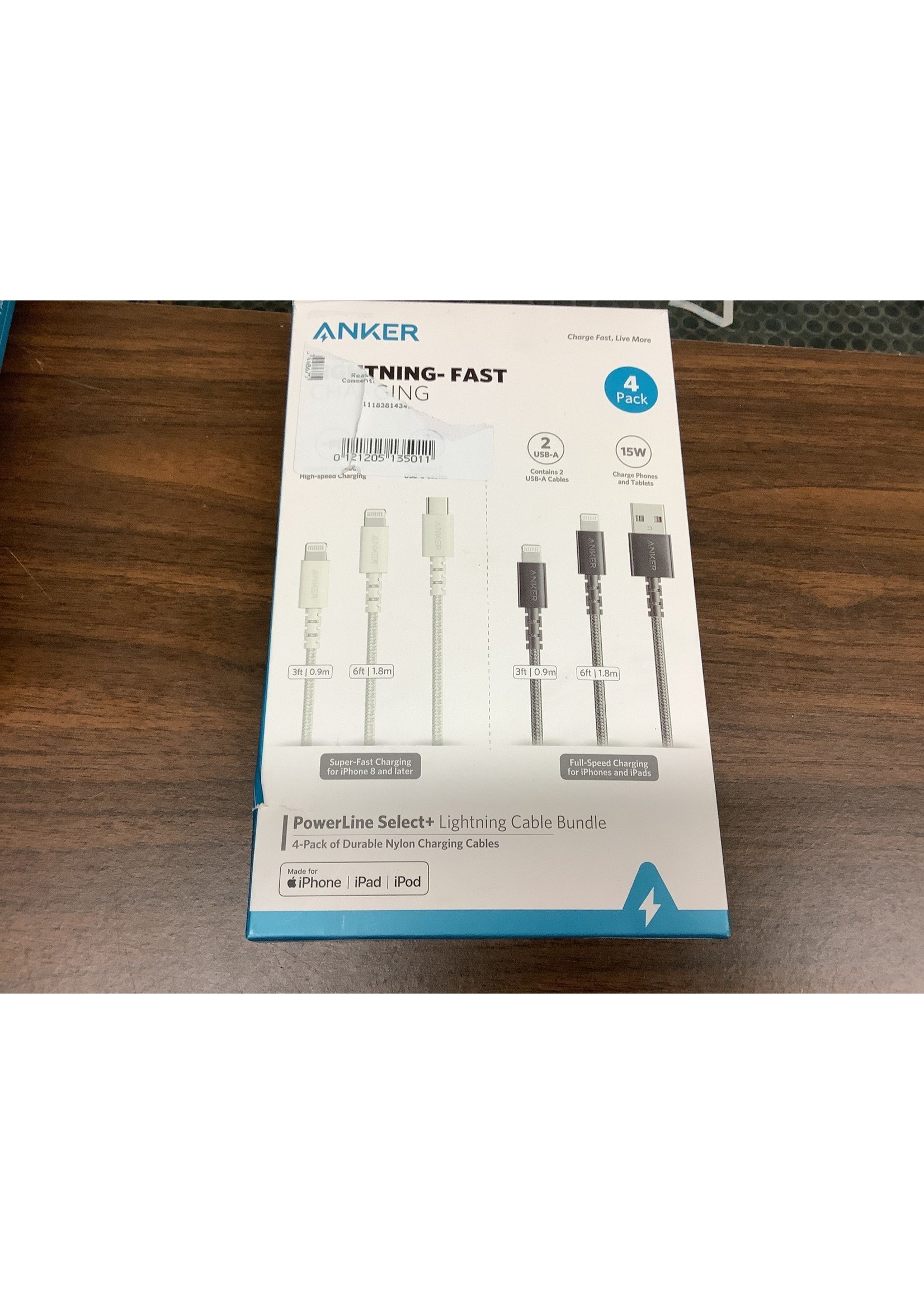 Anker PowerLine Select+ USB-A & C to Lightning Cable 4-pack