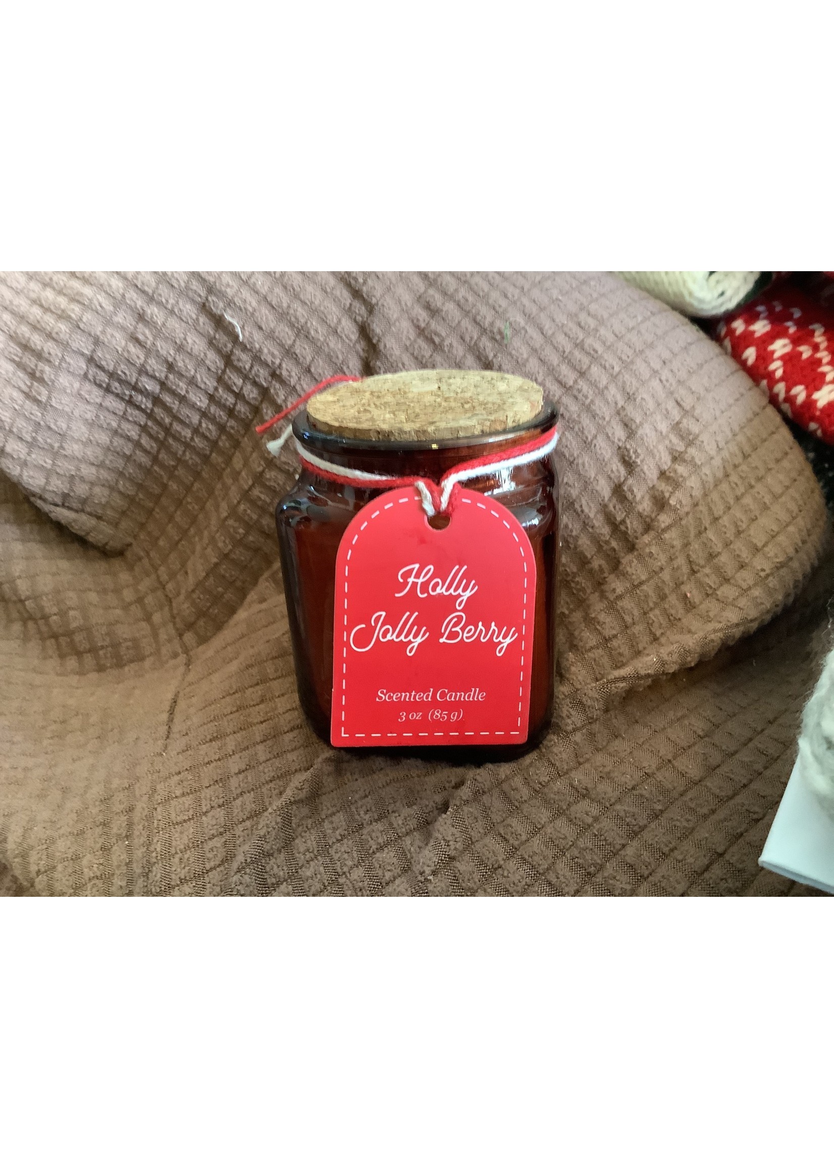 Holly Jolly Berry Scented Candle 3oz glass jar