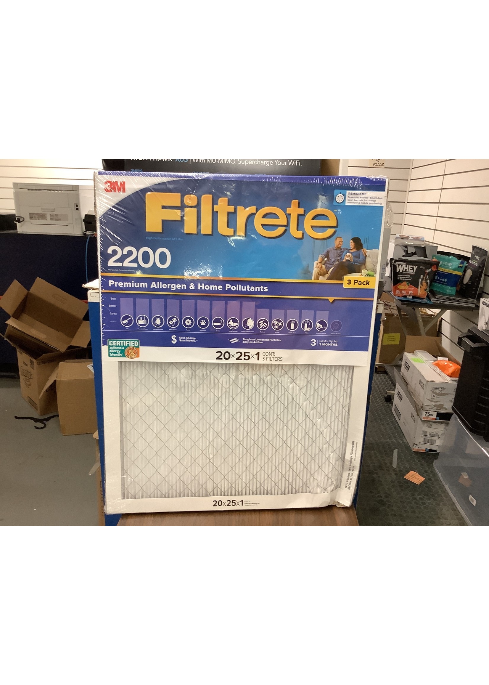 Filtrete 3M Ultra Allergen 2200 Air Filter 20x25x1 - 3pack