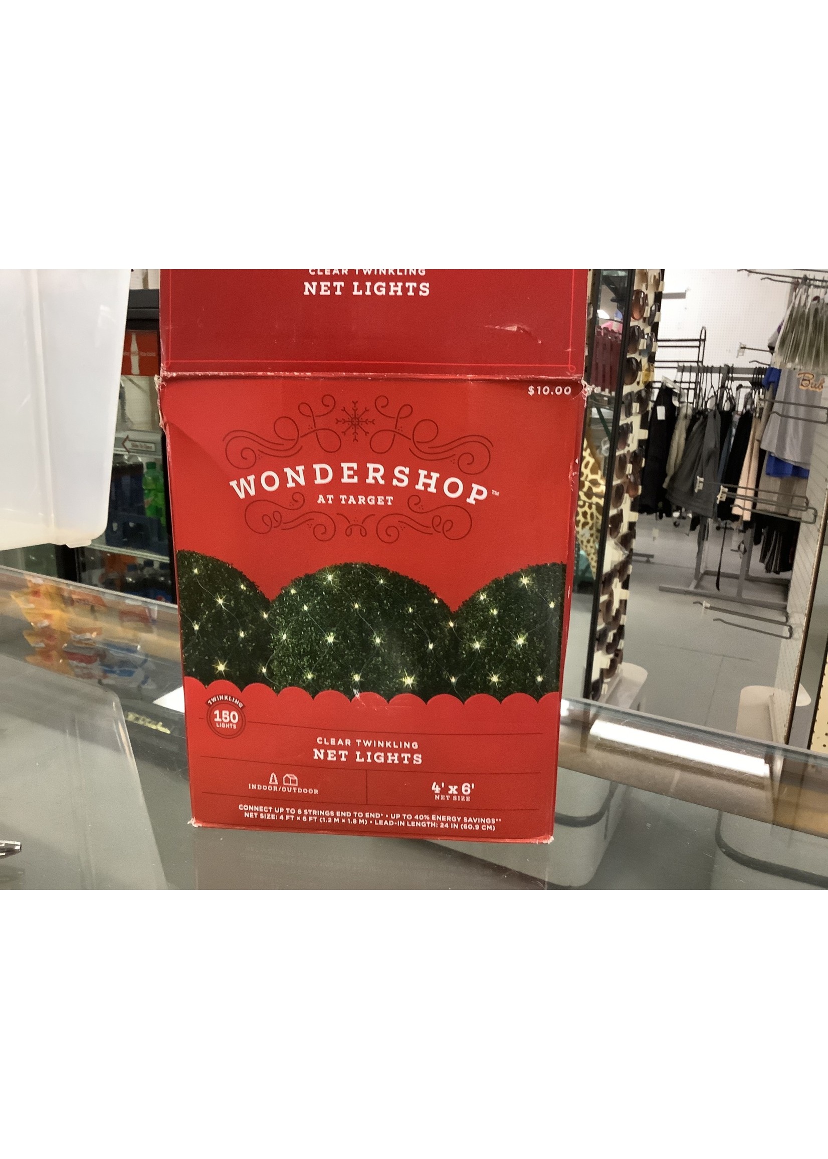 *Used 150ct 4' x 6' Mini Christmas Net Lights Twinkling Green Clear Wondershop