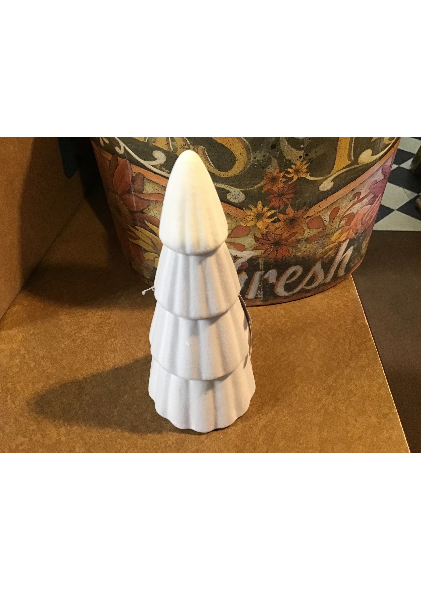 Medium Ceramic Tree- White Flocked 6 1/2”