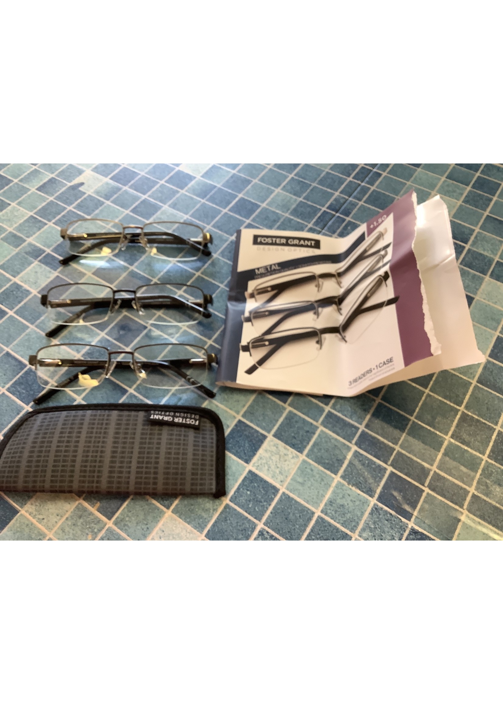 Design Optics By Foster Grant Men’s Metal Reading Glasses 3 Pk +1.50