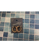 Black Howlite and Dalmatian Jasper Semi-Precious Curb Chain Hoop Earrings - Universal Thread