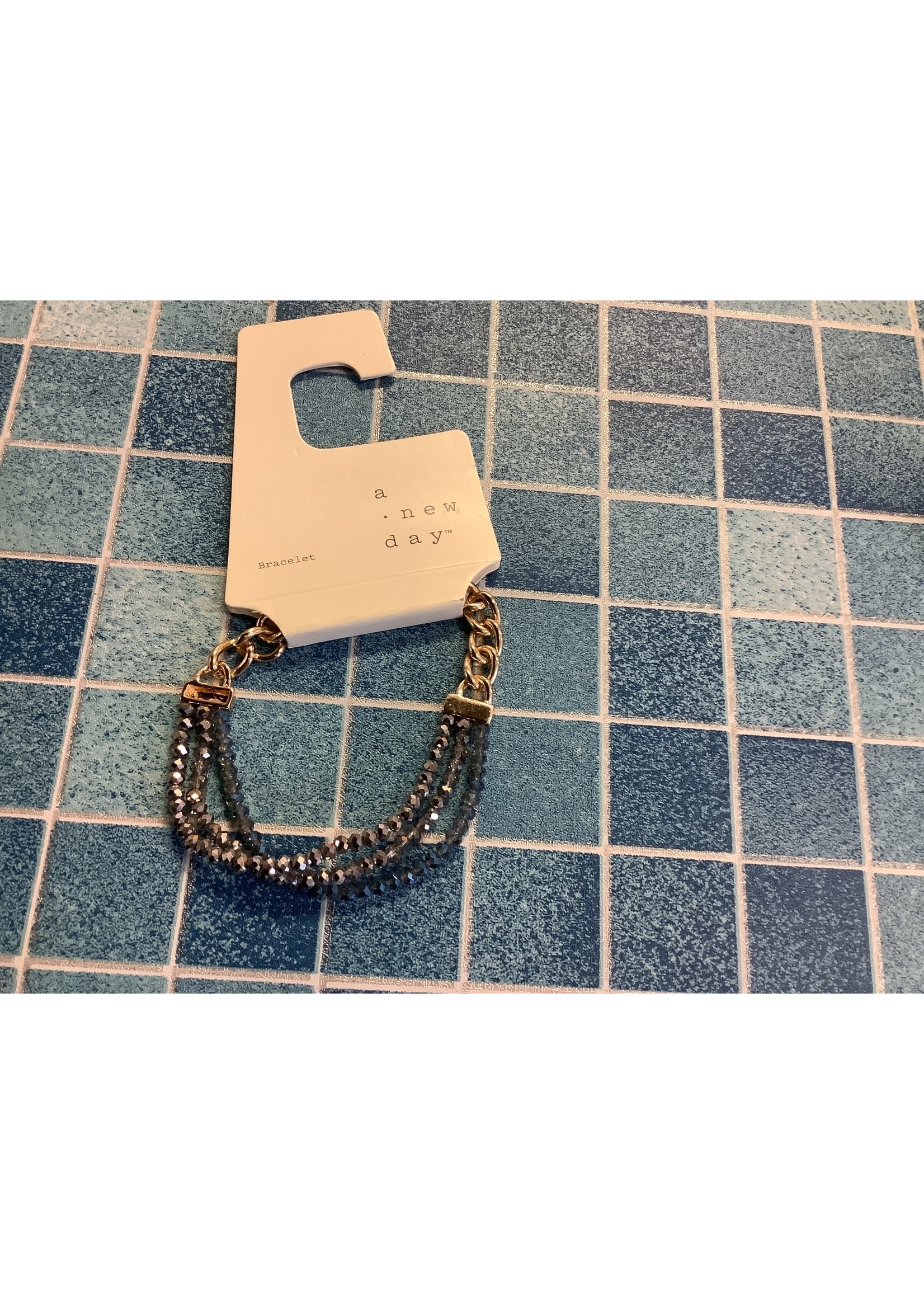 Beaded Chain Bracelet - A New Day Assorted Blues