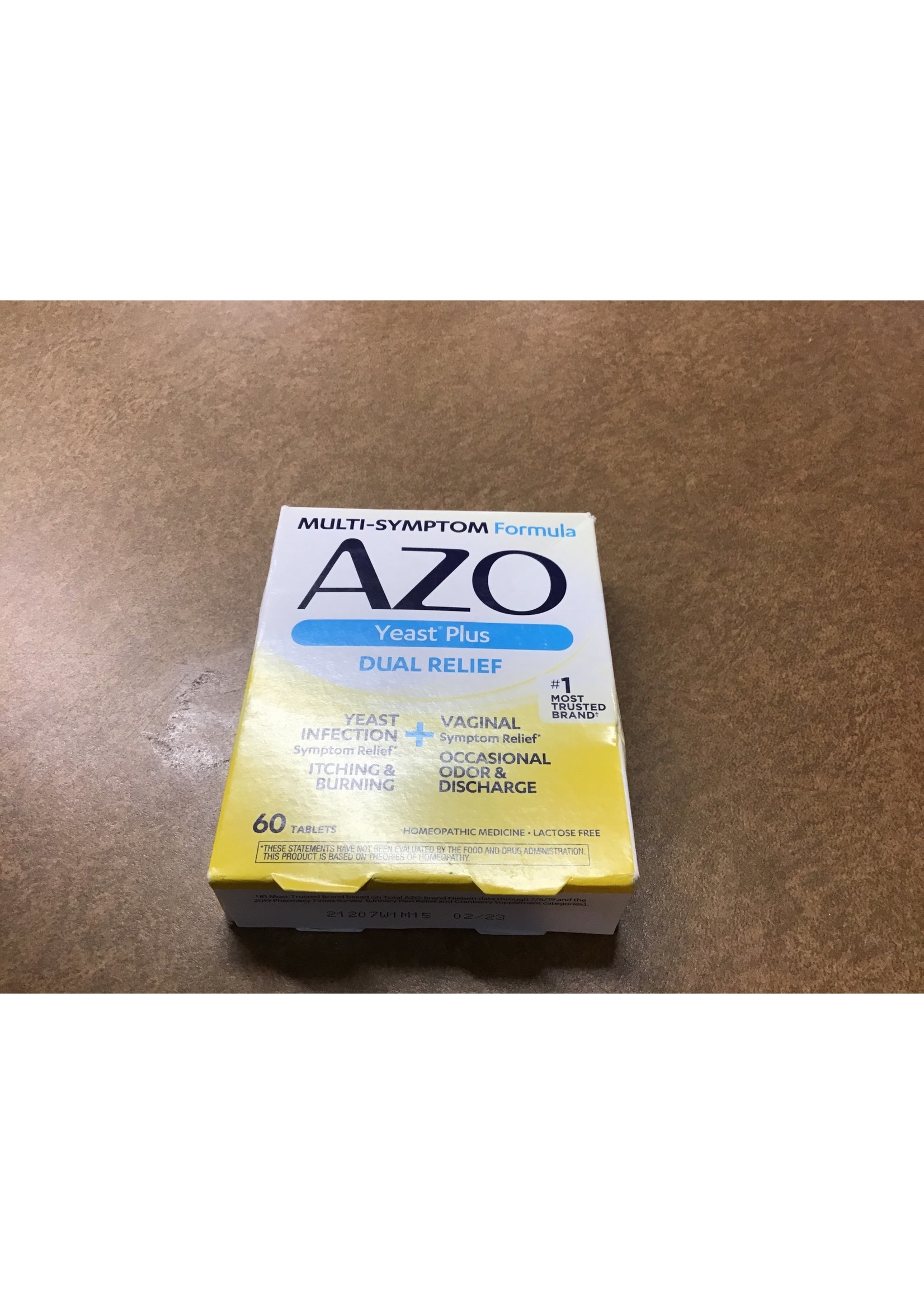 Azo Yeast Plus Dual Relief, Yeast Infection + Vaginal Symptom Relief, 60ct