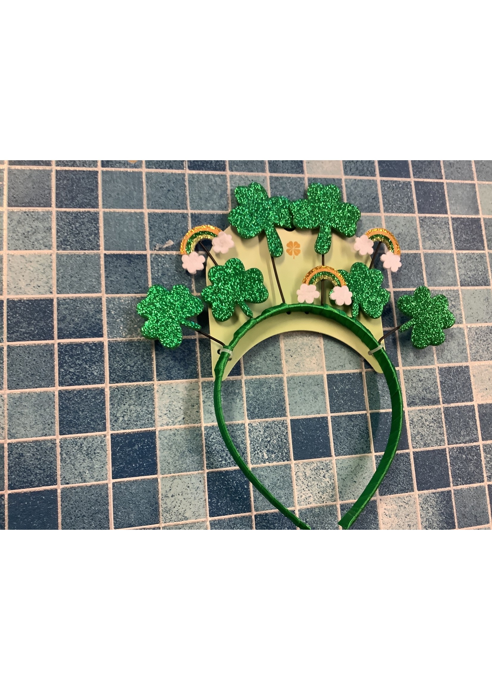 Shamrock Crown Rainbow Headband - Green