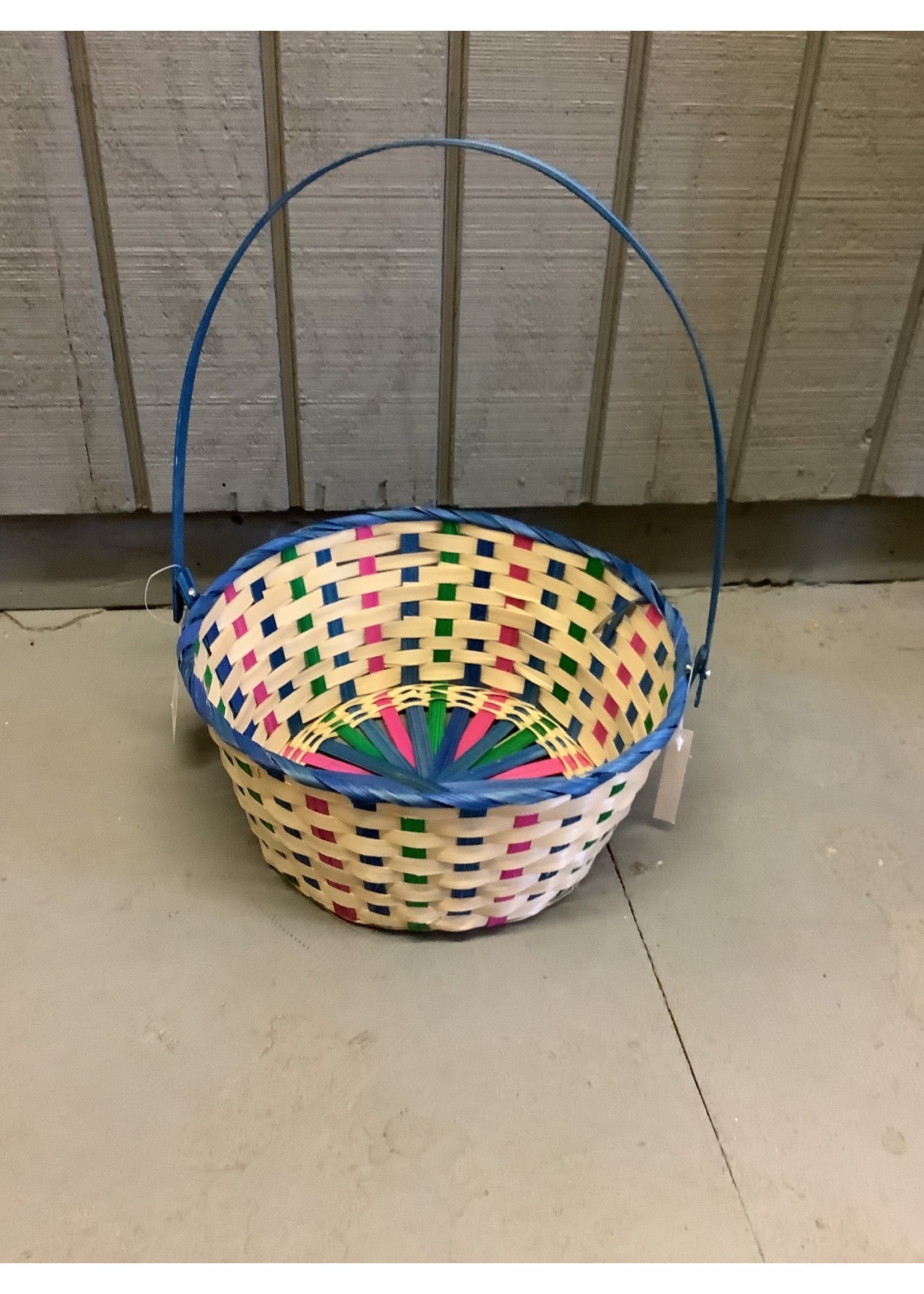 11" Bamboo Easter Basket Cool Colorway Blue with Pink Mix - Spritz