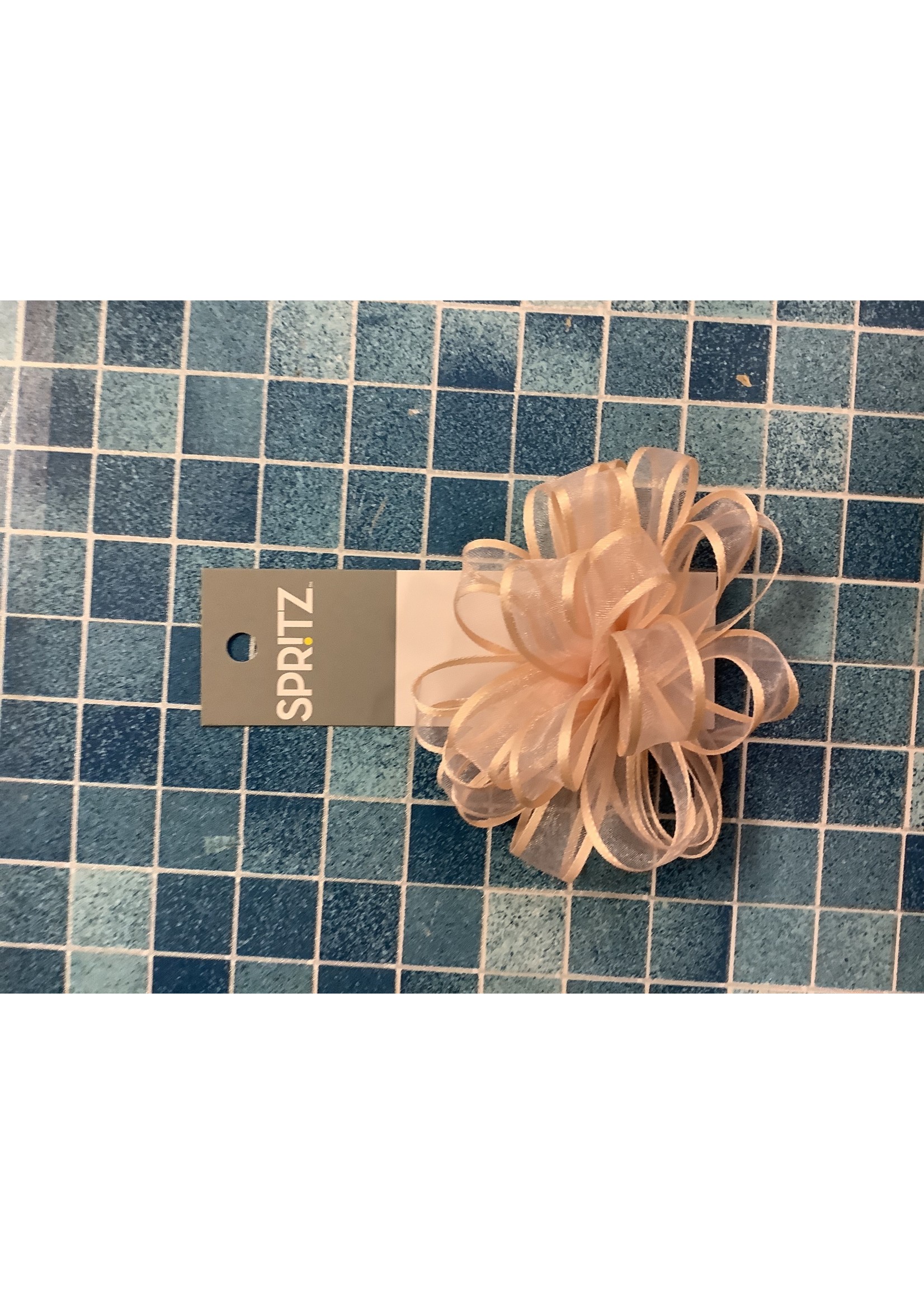 Wedding Fabric Sheer Bow Peach - Spritz