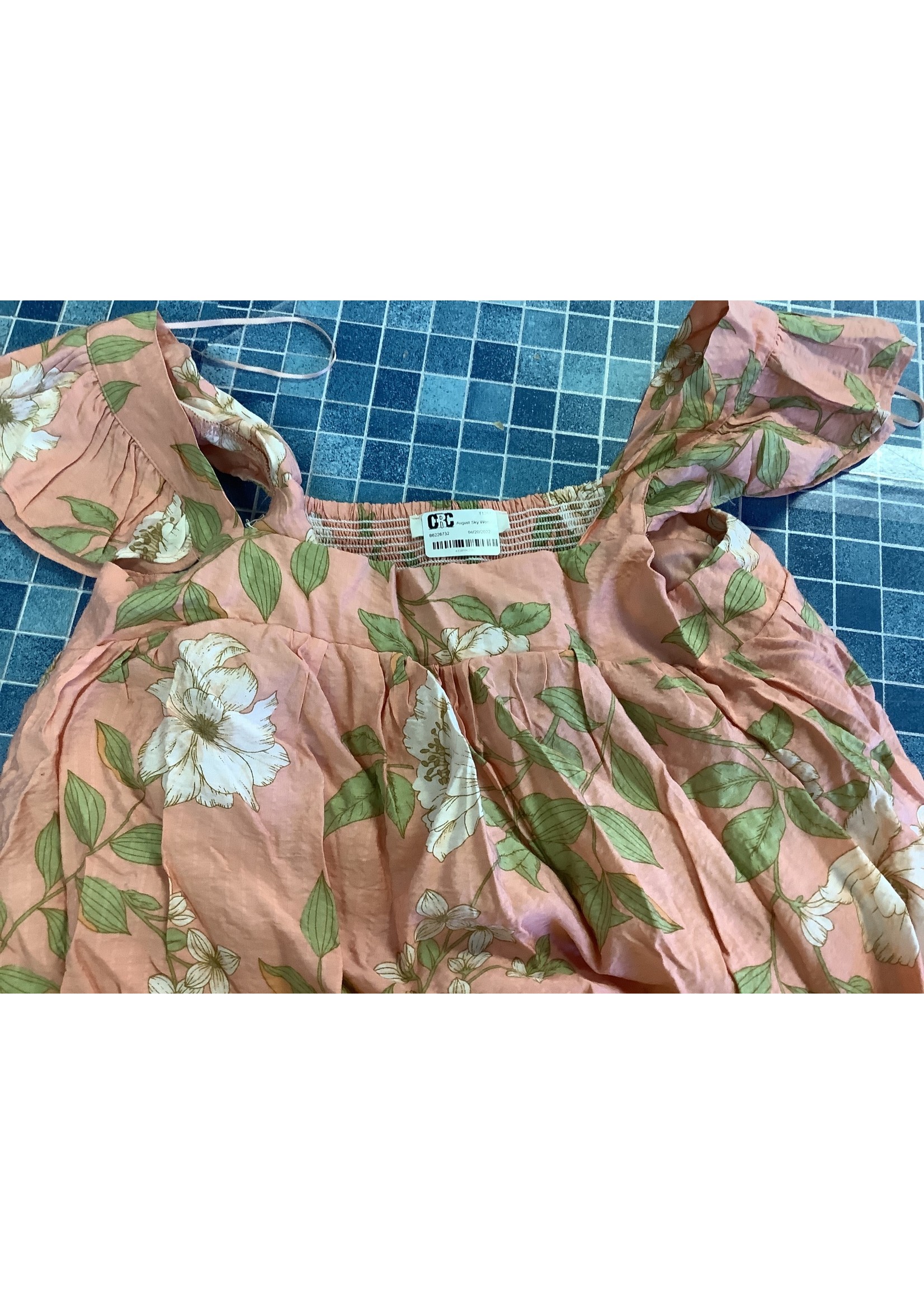 August sky flower sundress S