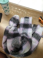 Threshold purple plaid oblong scarf