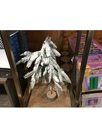 18” flocked spruce with wood base