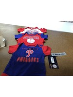 Newborn & Infant Red/Royal/White Philadelphia Phillies Team 3-Pack Bodysuit Set 3-6 mo.