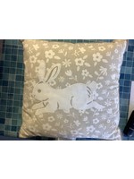 Grey Bunny Throw Pillow