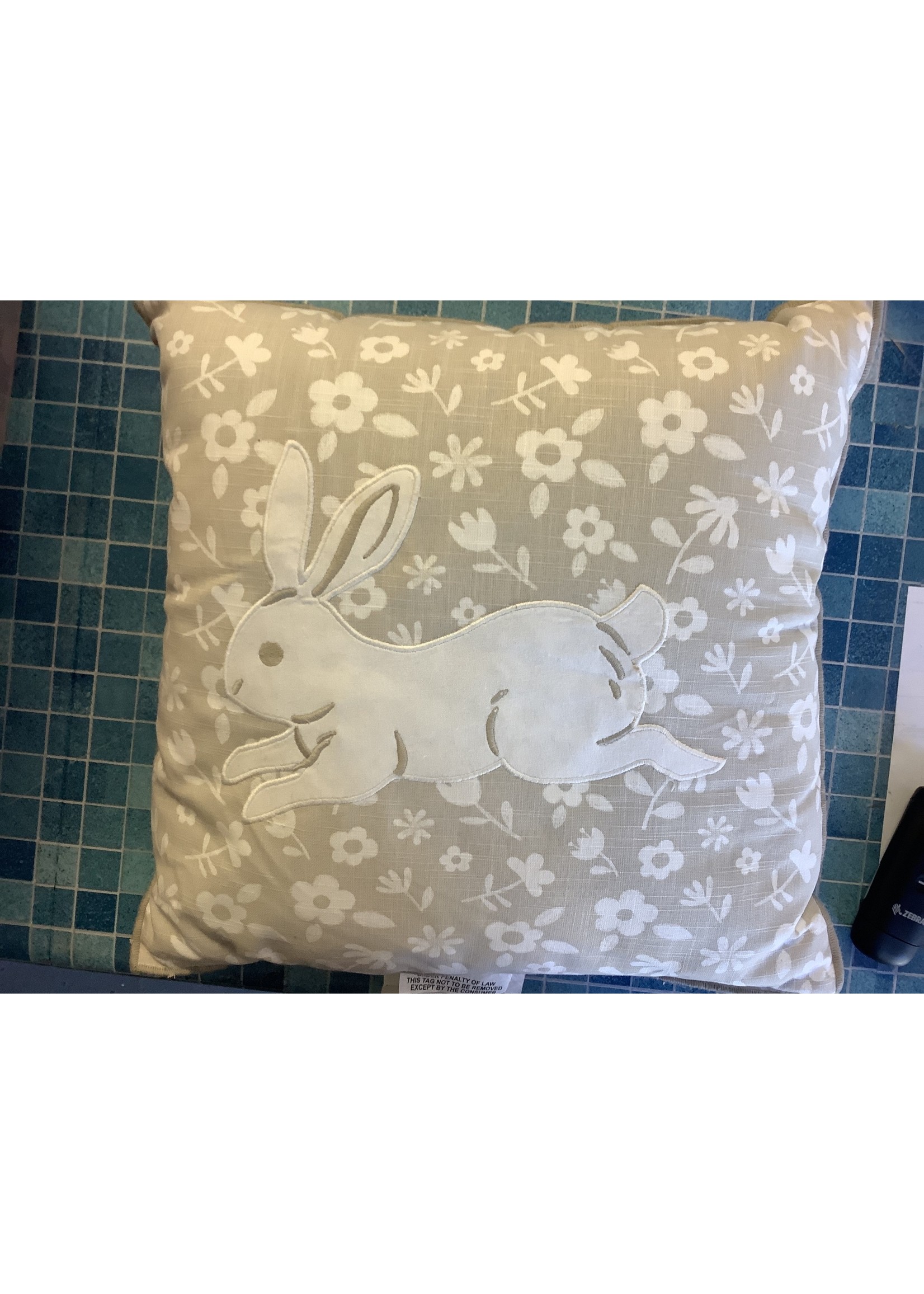 Grey Bunny Throw Pillow