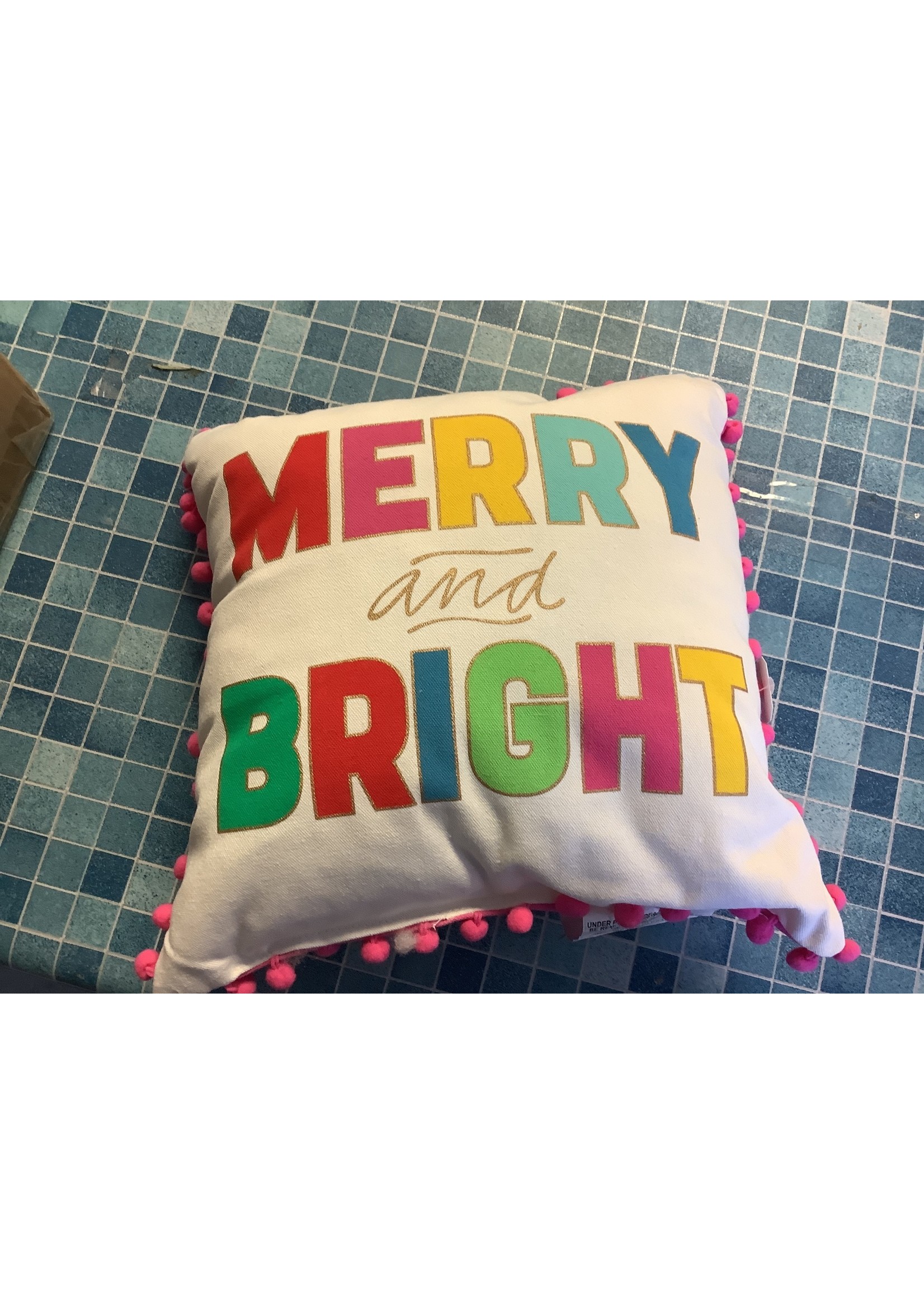 Merry and bright decorative pillow