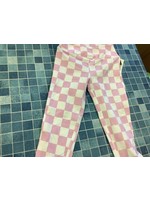 Kids pink and white checkered pants XS