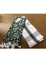 2ct Dish Towels Teal Plaid/Floral - Bullseye's Playground