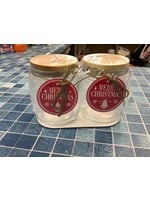 Merry Christmas glass jars 2ct.