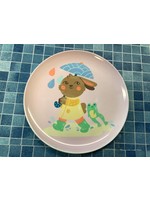 Spring Pink Bunny Plastic Plate