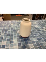 Red and white ceramic vases