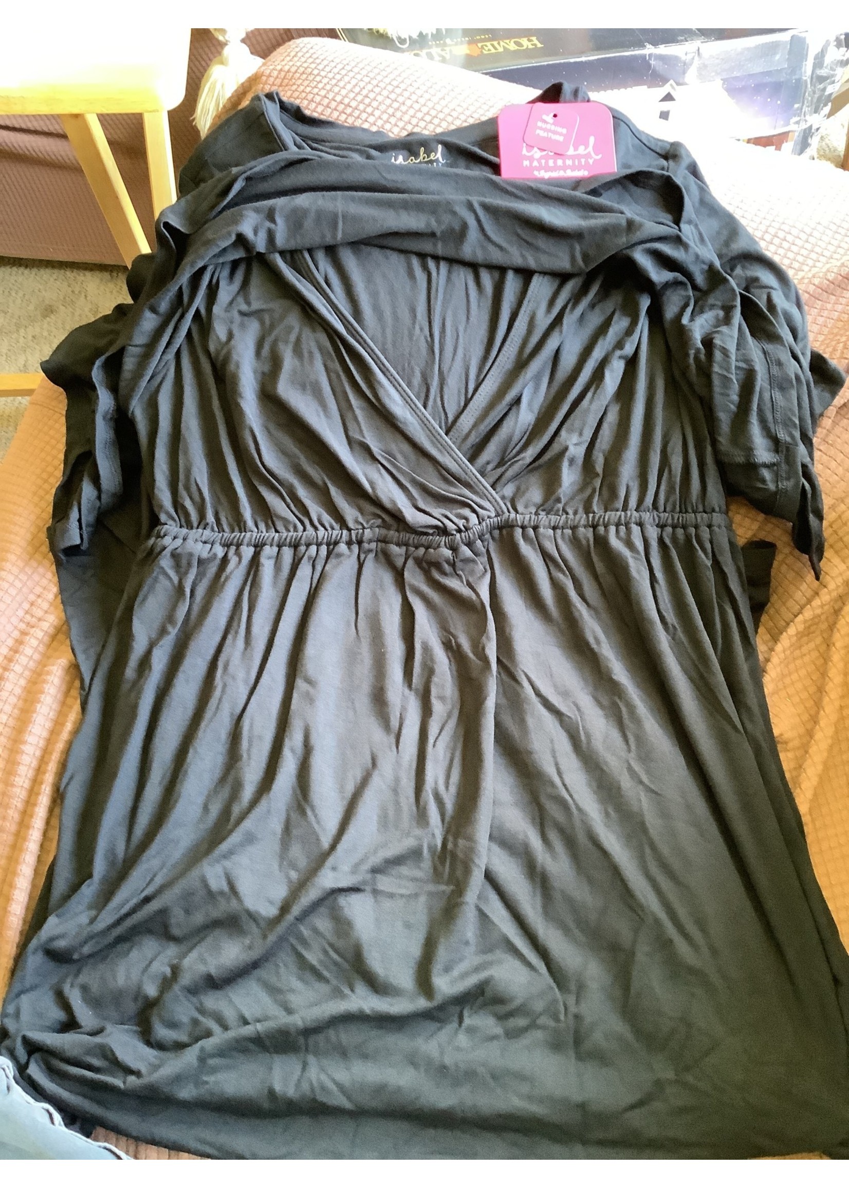 Isabel Maternity M Ebony Dress w/ Nursing Feature
