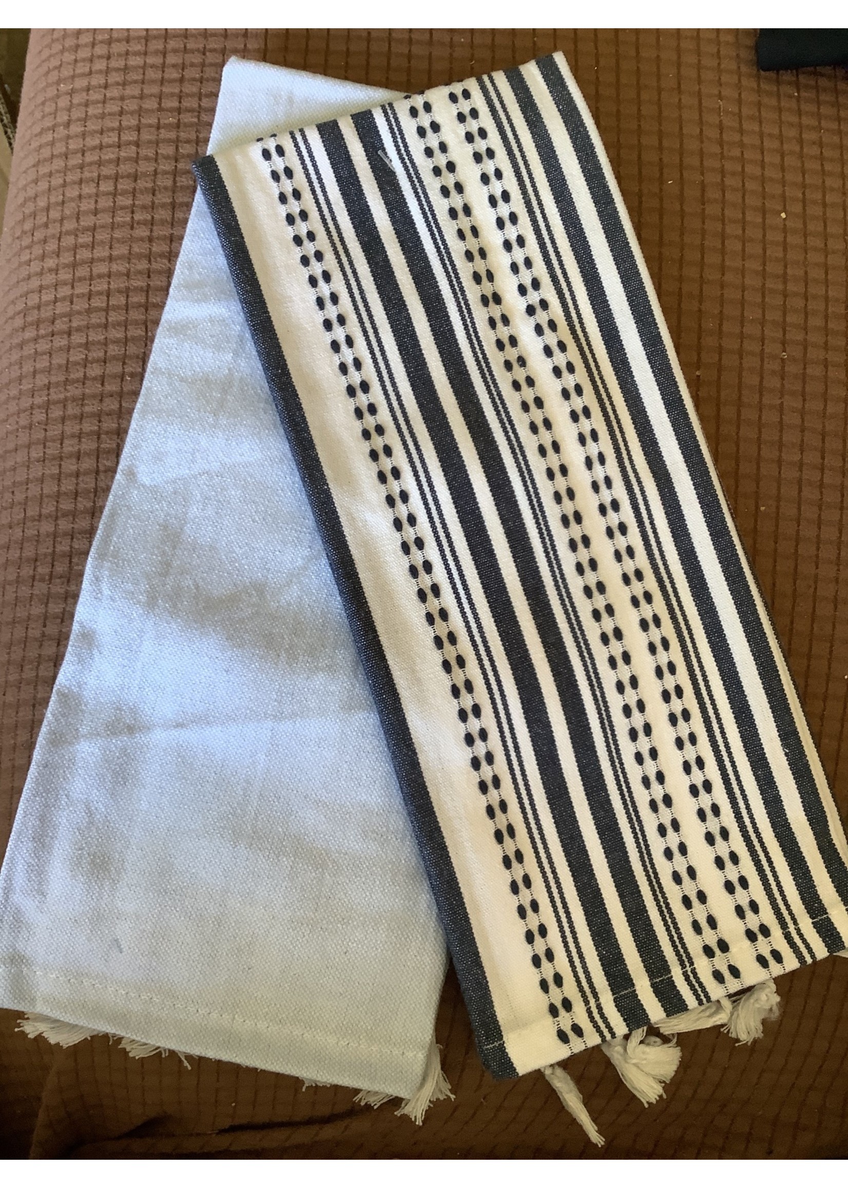 navy/light denim blue 2ct Bullseye Dish Towels