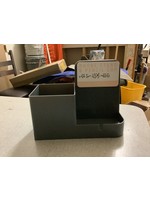 Dark Gray Phone Stand & Pencil Cup with Two USB Outlets