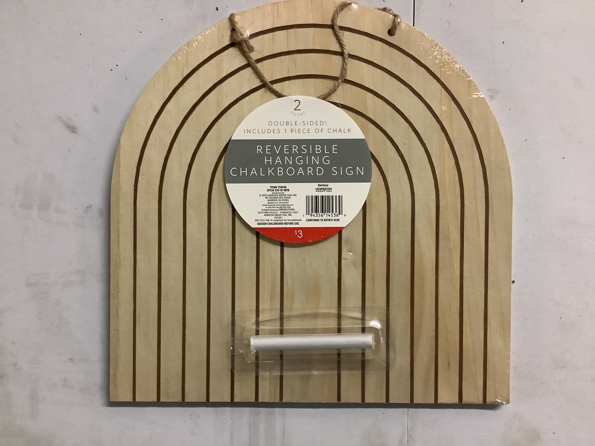 Rainbow Shaped Reversible Hanging Chalkboard Sign D3 Surplus Outlet