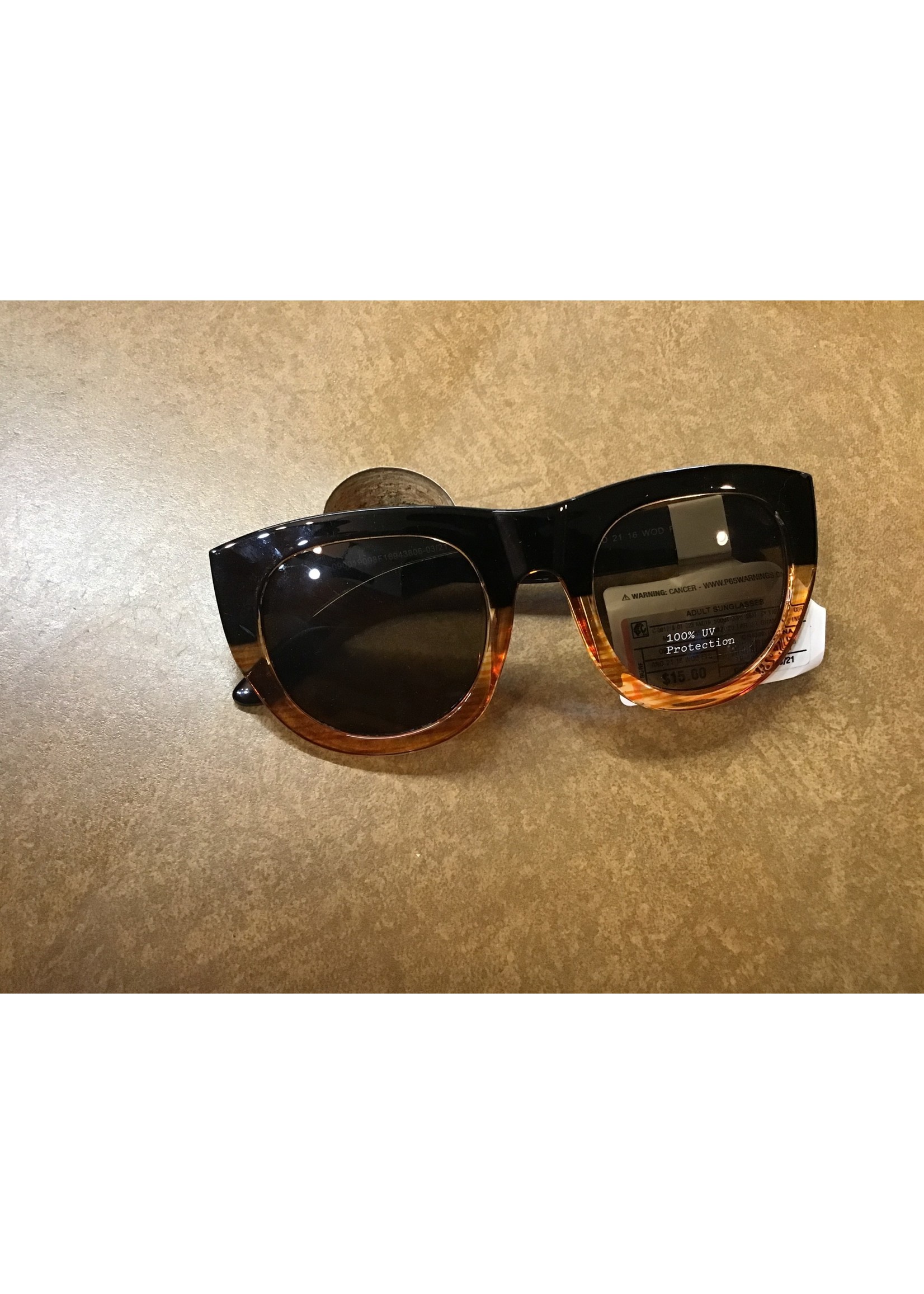 Women's Surf Sunglasses with Brown Solid Lenses - A New Day Black