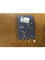 *missing 2 sets* Mixed Semi-Precious with Geometric Charms Stud Earring Set 8pc