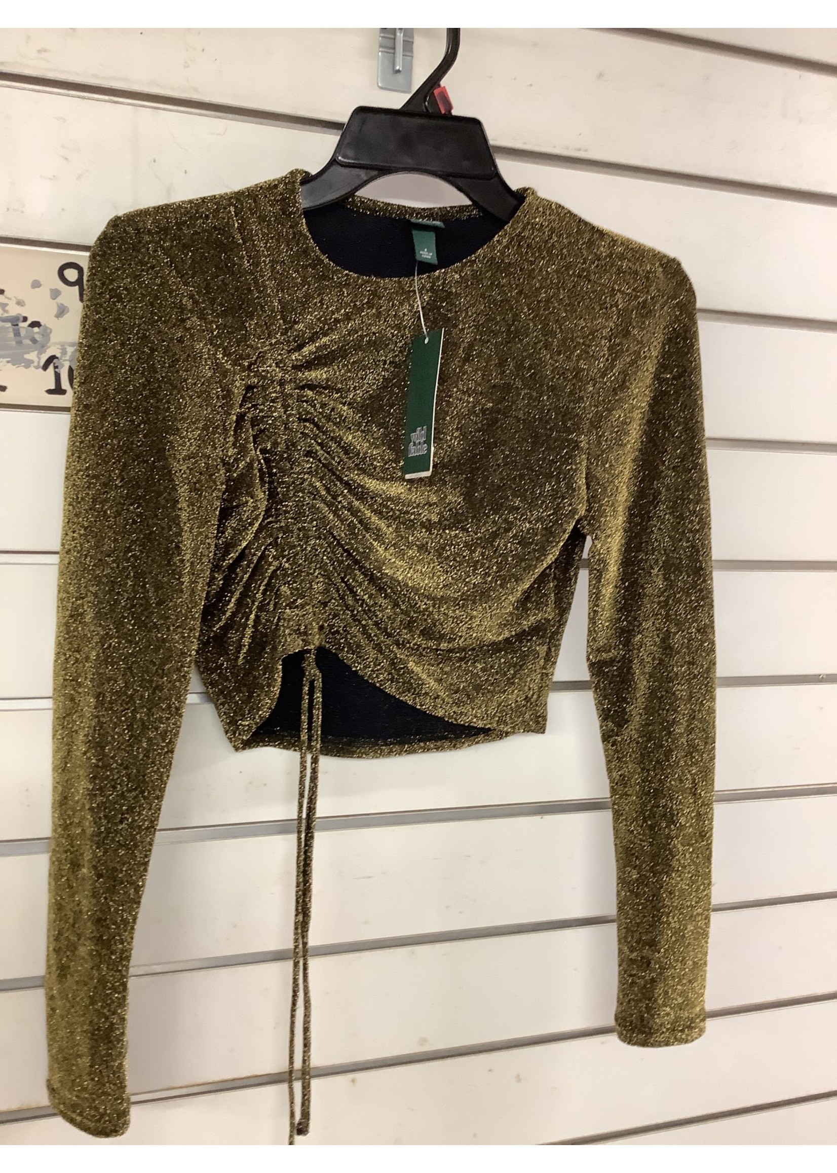 Wild fable Black/Gold Sparkle long sleeve top S