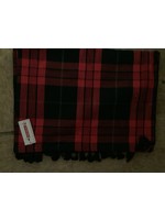 Red plaid table runner 14x64 in