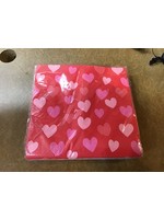 Red Hearts 30 count Lunch Napkins