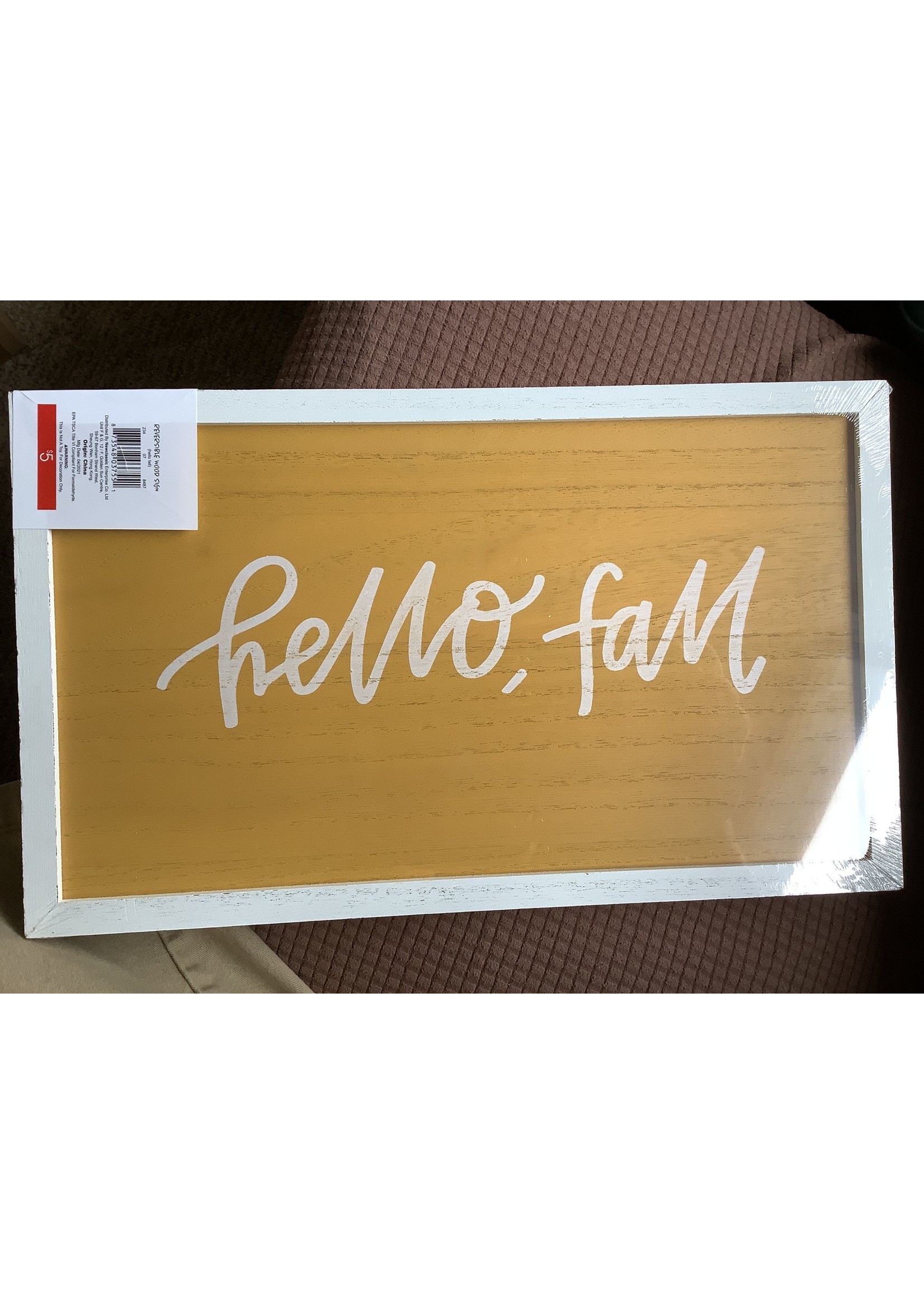 Reversible Wood Sign - Pumpkin/Hello Fall