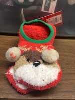 Red Reindeer Slipper Socks OSFM