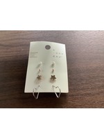 A New Day Sterling Silver with Cubic Zirconia and Glass Pearl Stud Earring Set 4pc - A New Day - Gold