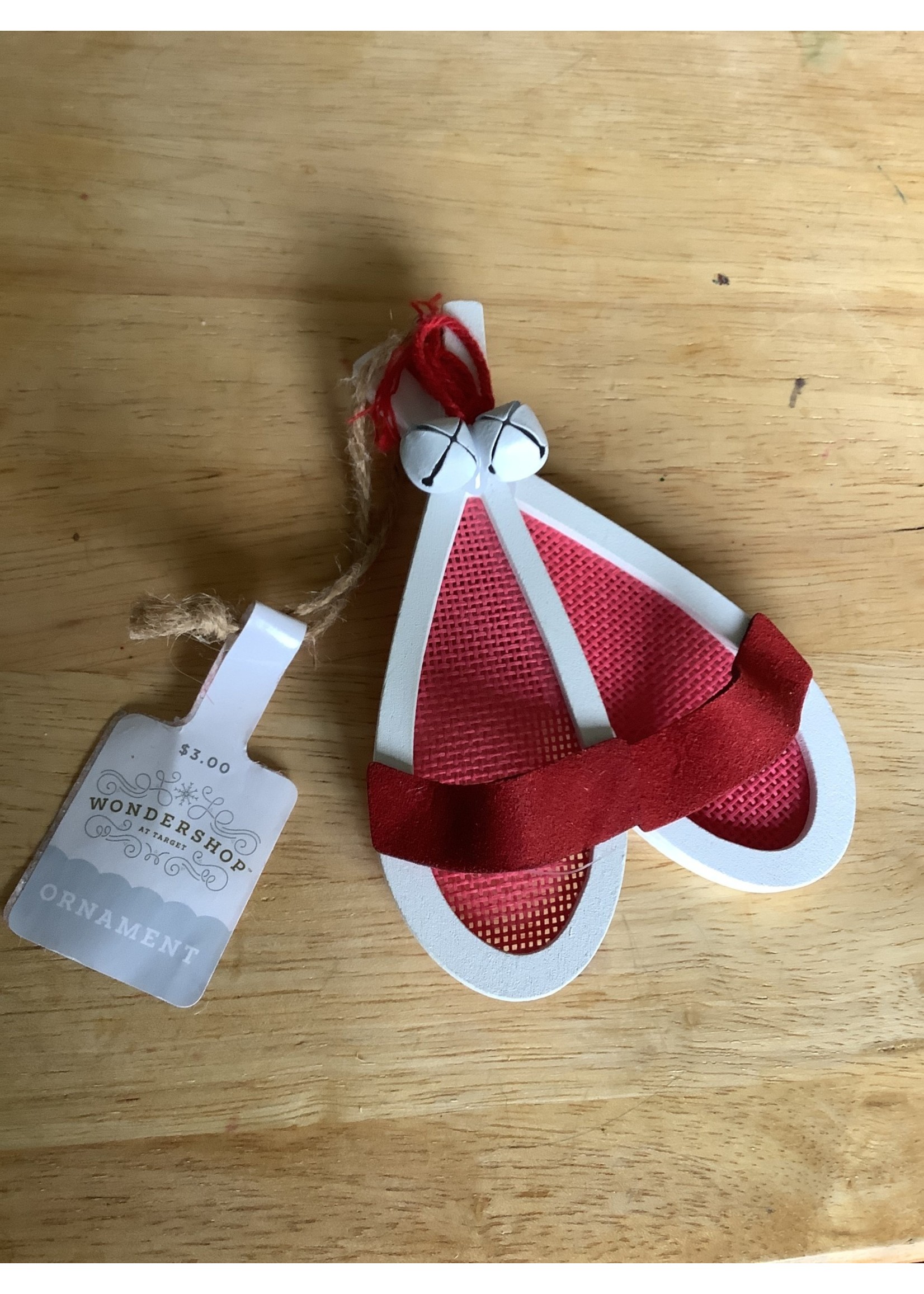 Wondershop Red/White Snowshoes Ornament-Wonder