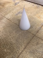 White Ribbed Christmas Tree Candle