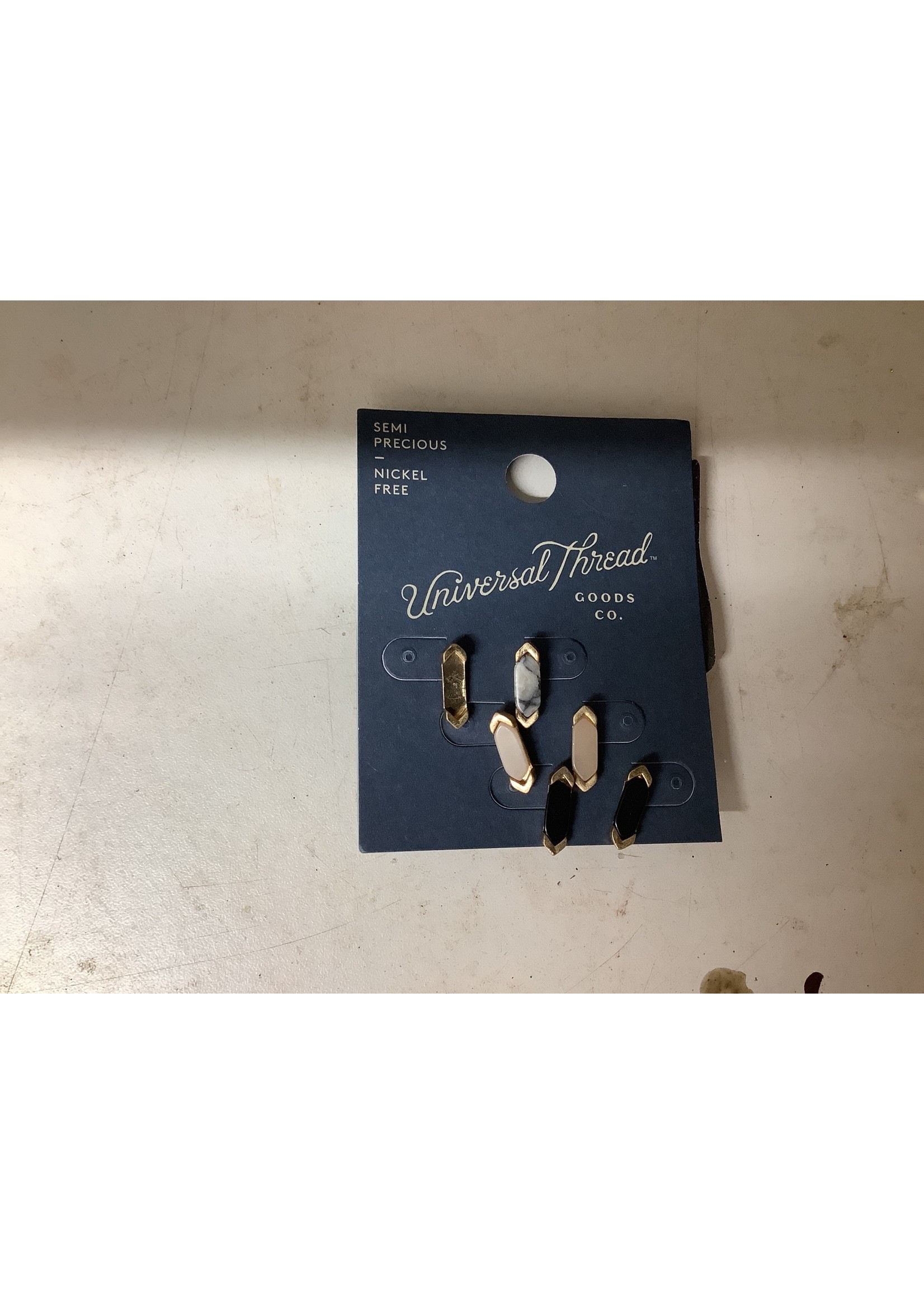 *one broken* Universal thread goods co semi precious nickel free earrings