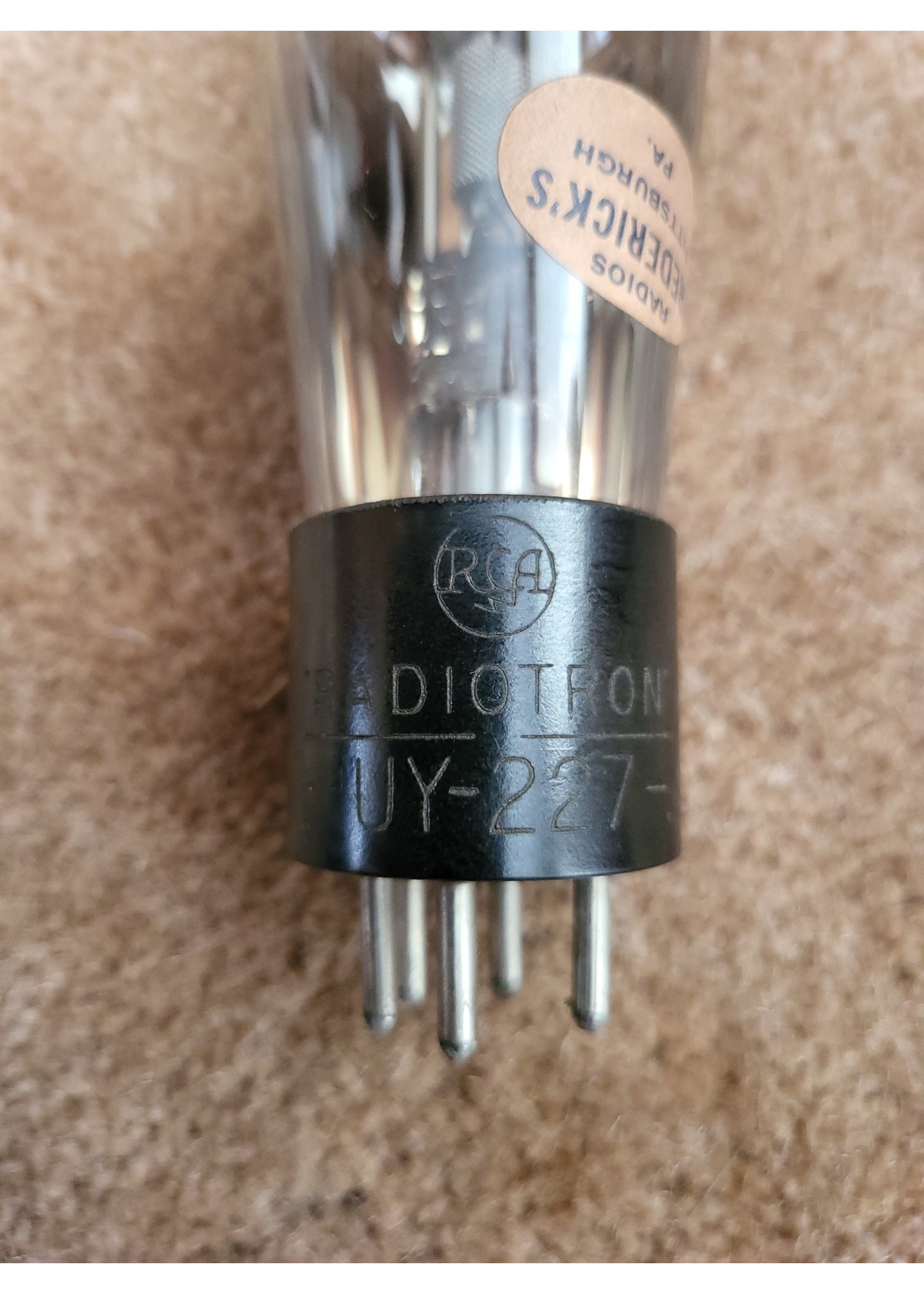 *Not Tested/As-Is RCA Radiotron Globe UY-227 Vacuum Tube Frederick's Radio Pittsburgh