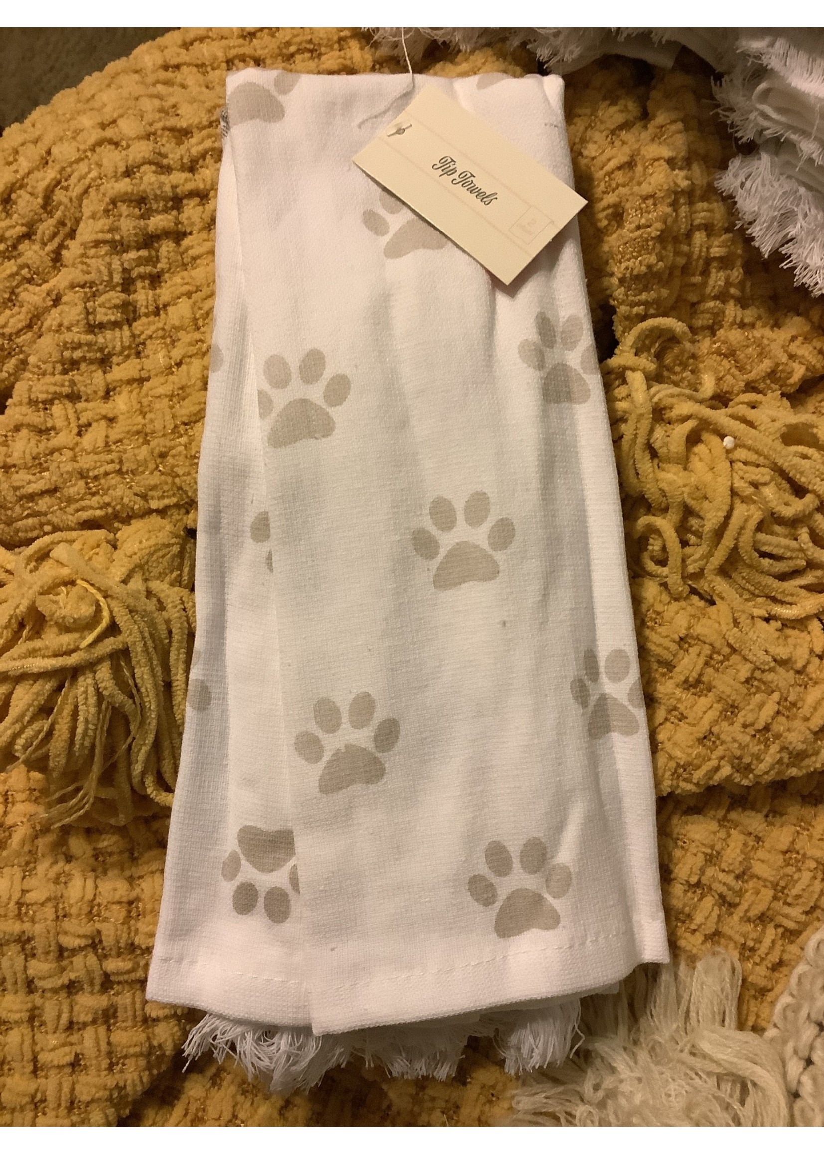 2pk Dog Tip Towels- Paw Prints