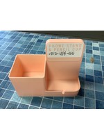 Peach Phone Stand & Pencil Cup with Two USB Outlets (No USB cord)
