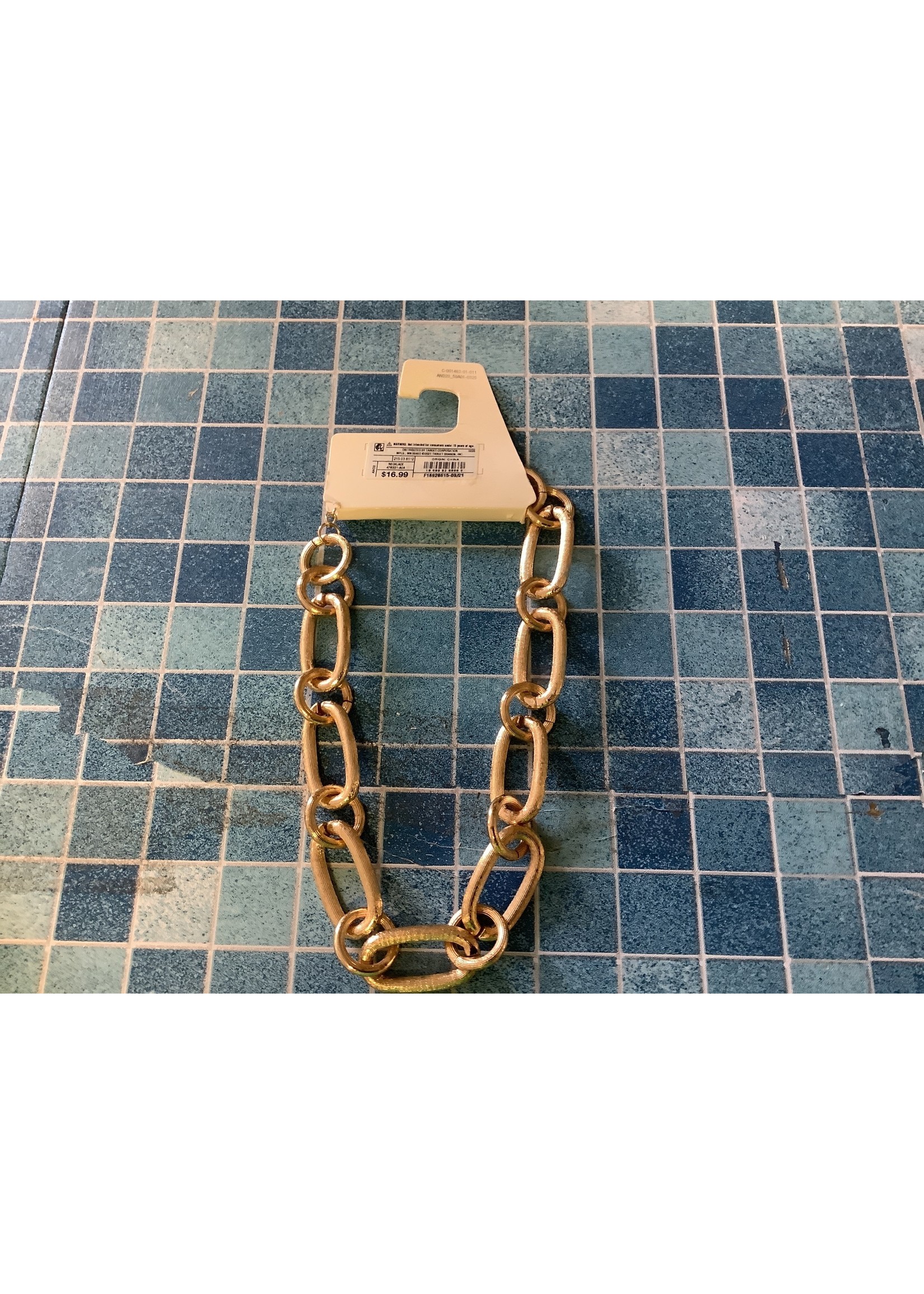 Chunky Oval Open Chain Necklace - A New Day™ Gold