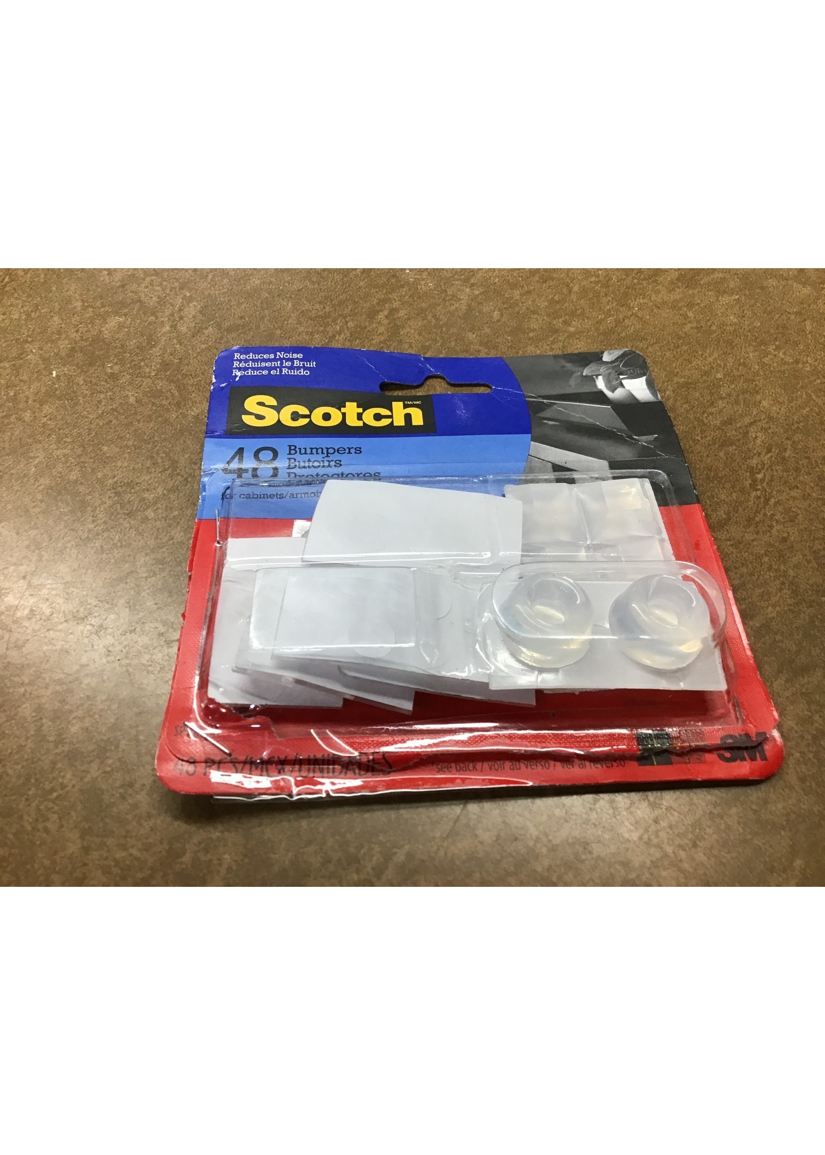 *open package* Scotch  48-Pack Multiple Rubber Cabinet Bumpers