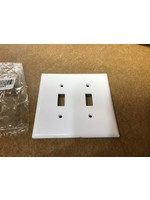 *open package/no screws* Eaton  2-Gang Jumbo Toggle Wall Plate, White