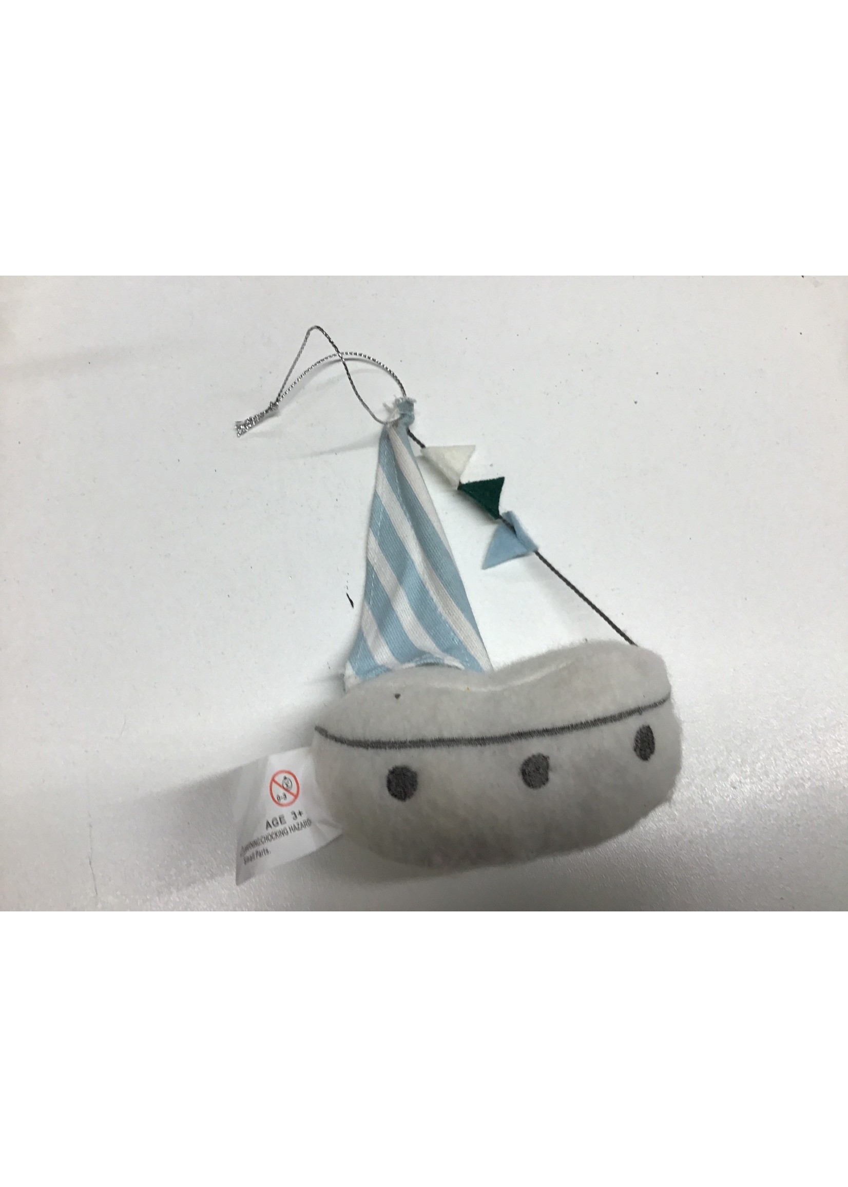 Christmas sail boat ornament