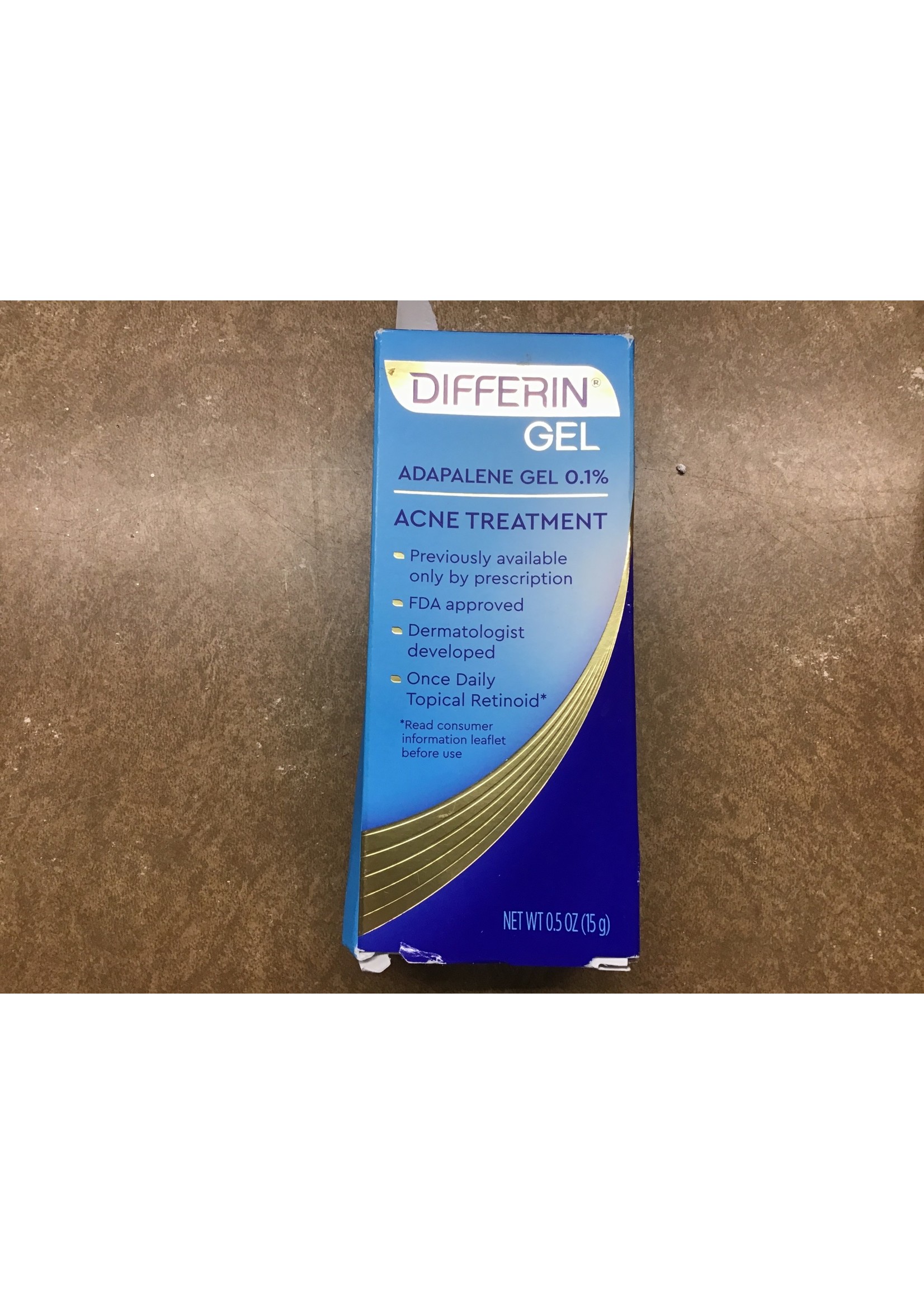 Differin Adapalene Gel 0.1% Acne Treatment - 15 g  *box damage*